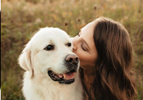 Happy customer with pet