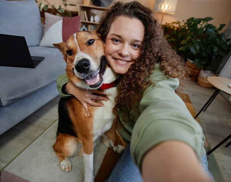 Pet parent with their dog